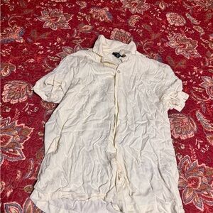 Forever 21 White Casual Button Down Shirt